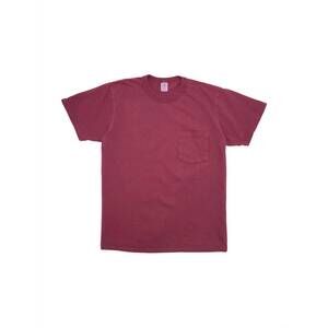 NEW VELVA SHEEN men's pigment dyed crew pocket tee in burgundy